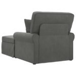 Chaise Lounge with Skirt 3 pcs Dark Grey Corduroy Fabric