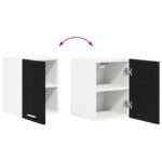 Hanging Cabinet with Door Black Oak and White 30 x 31 x 40 cm
