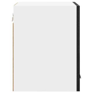 Hanging Cabinet with Door Black Oak and White 30 x 31 x 40 cm