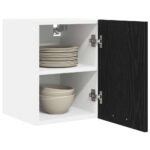 Hanging Cabinet 2 pcs Black Oak and White 30 x 31 x 40 cm