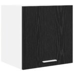 Hanging Cabinet with Door Black Oak and White 40 x 31 x 40 cm