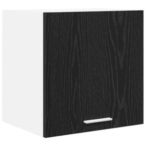 Hanging Cabinet with Door Black Oak and White 40 x 31 x 40 cm