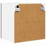 Hanging Cabinet with Door Black Oak and White 40 x 31 x 40 cm