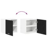 Hanging Cabinet with Door Black Oak and White 40 x 31 x 40 cm