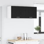Hanging Cabinet with Door Black Oak and White 50 x 31 x 40 cm