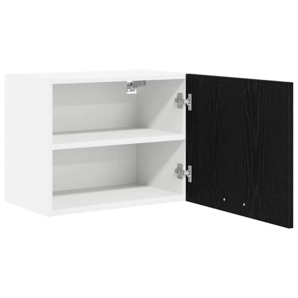 Hanging Cabinet with Door Black Oak and White 50 x 31 x 40 cm