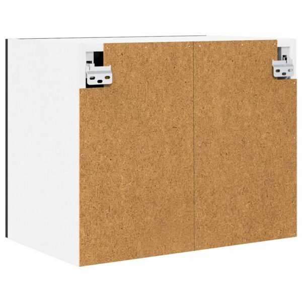 Hanging Cabinet with Door Black Oak and White 50 x 31 x 40 cm