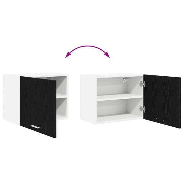Hanging Cabinet with Door Black Oak and White 50 x 31 x 40 cm