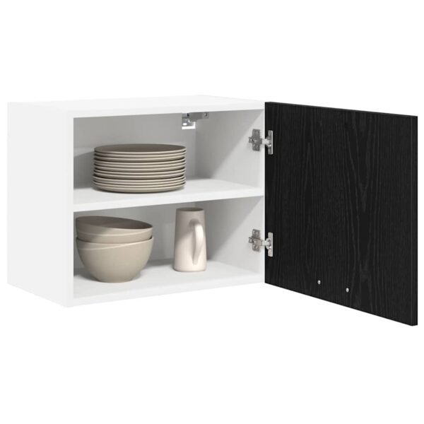 Hanging Cabinet with Door Black Oak and White 50 x 31 x 40 cm