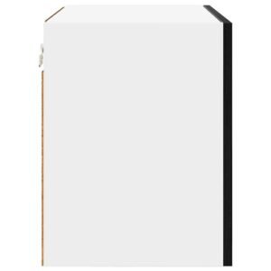Hanging Cabinet with Door Black Oak and White 50 x 31 x 40 cm