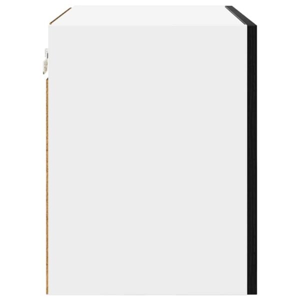 Hanging Cabinet with Door Black Oak and White 50 x 31 x 40 cm