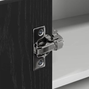 Hanging Cabinet Black Oak and White 57 x 57 x 40 cm