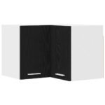 Hanging Cabinet Black Oak and White 57 x 57 x 40 cm