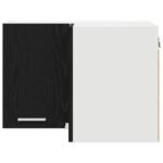 Hanging Cabinet Black Oak and White 57 x 57 x 40 cm