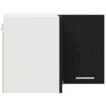 Hanging Cabinet Black Oak and White 57 x 57 x 40 cm