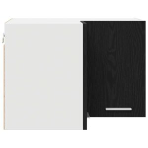 Hanging Cabinet Black Oak and White 57 x 57 x 40 cm