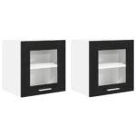 Hanging Cabinet 2 pcs Black Oak 40 x 31 x 40 cm Engineered Wood