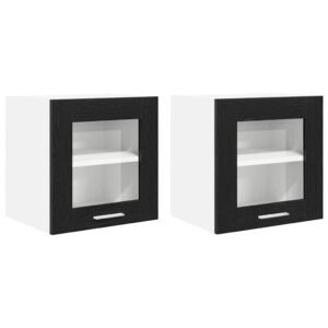 Hanging Cabinet 2 pcs Black Oak 40 x 31 x 40 cm Engineered Wood