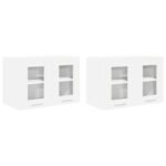 Hanging Cabinet 2 pcs White 60 x 31 x 40 cm Engineered Wood