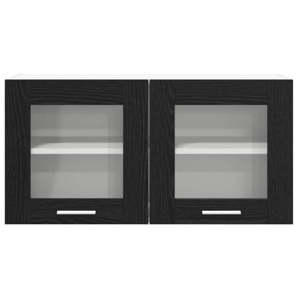 Hanging Cabinet Black Oak and White 80 x 31 x 40 cm