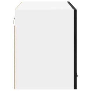 Hanging Cabinet Black Oak and White 80 x 31 x 40 cm