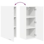 Hanging Cabinet with Door White 30 x 31 x 80 cm Engineered Wood