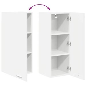 Hanging Cabinet with Door White 30 x 31 x 80 cm Engineered Wood