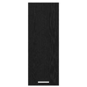 Hanging Cabinet with Door Black Oak and White 30 x 31 x 80 cm