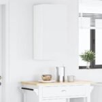 Hanging Cabinet with Door White 40 x 31 x 80 cm Engineered Wood