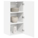 Hanging Cabinet with Door White 40 x 31 x 80 cm Engineered Wood