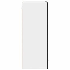 Hanging Cabinet with Door Black Oak and White 50 x 31 x 80 cm