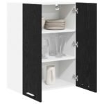 Hanging Cabinet Black Oak 60 x 31 x 80 cm Engineered Wood