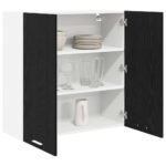 Hanging Cabinet Black Oak 80 x 31 x 80 cm Engineered Wood