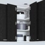 Hanging Cabinet Black Oak and White 57 x 57 x 80 cm
