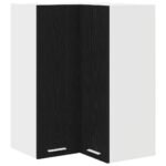 Hanging Cabinet Black Oak and White 57 x 57 x 80 cm