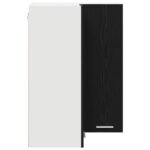 Hanging Cabinet Black Oak and White 57 x 57 x 80 cm