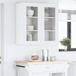 Hanging Cabinet with Door White 40 x 31 x 80 cm Engineered Wood