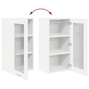 Hanging Cabinet with Door White 40 x 31 x 80 cm Engineered Wood