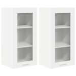 Hanging Cabinet 2 pcs White 40 x 31 x 80 cm Engineered Wood