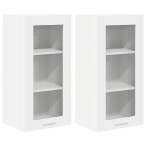 Hanging Cabinet 2 pcs White 40 x 31 x 80 cm Engineered Wood