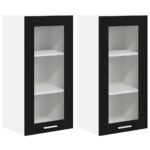 Hanging Cabinet 2 pcs Black Oak 40 x 31 x 80 cm Engineered Wood