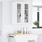 Hanging Cabinet with Door White 60 x 31 x 80 cm Engineered Wood