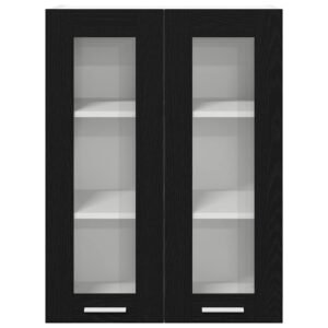 Hanging Cabinet Black Oak 60 x 31 x 80 cm Engineered Wood