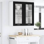Hanging Cabinet Black Oak 80 x 31 x 80 cm Engineered Wood