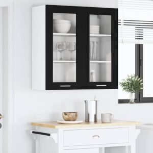 Hanging Cabinet Black Oak 80 x 31 x 80 cm Engineered Wood