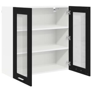 Hanging Cabinet Black Oak 80 x 31 x 80 cm Engineered Wood