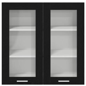 Hanging Cabinet Black Oak 80 x 31 x 80 cm Engineered Wood