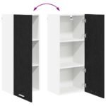 Hanging Cabinet Black Oak 40 x 31 x 100 cm Engineered Wood