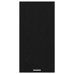 Hanging Cabinet with Door Black Oak and White 50 x 31 x 100 cm