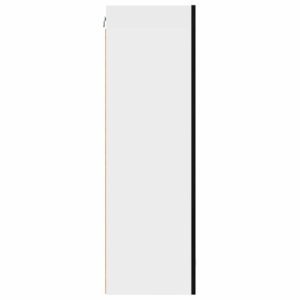 Hanging Cabinet with Door Black Oak and White 50 x 31 x 100 cm